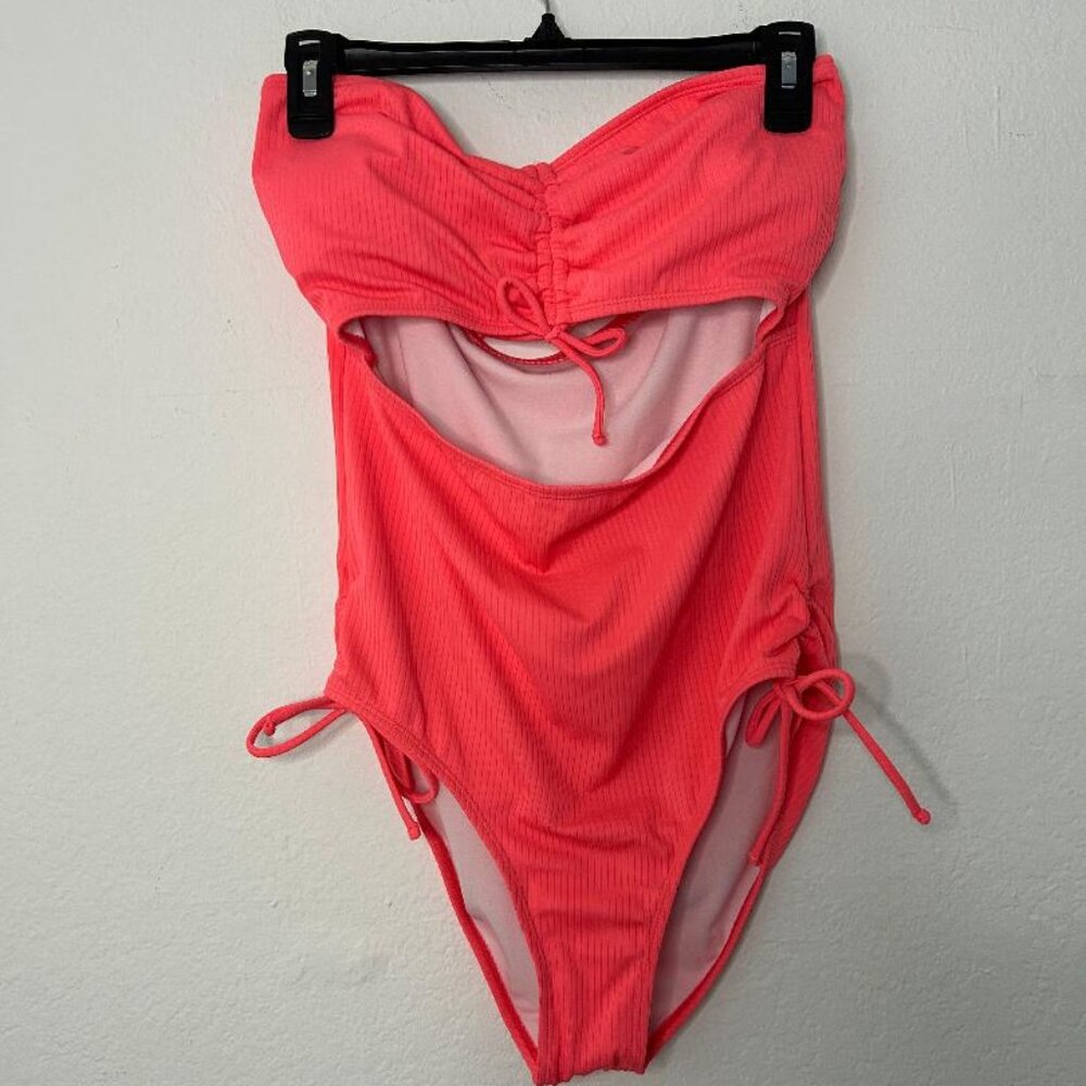 Decree Strawberry Pink Strapless Monokini Size Large